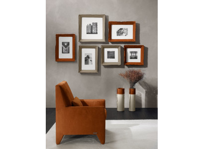 Fauteuil Design Moderne Siège Salon Rembourrage Monoplace Textile Brun Style Luxe