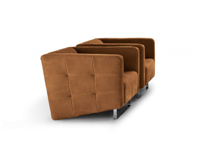 Luxurious Fauteuil en Tissu Marron Style Italien Design Moderne Meubles de Salon Nouveaux