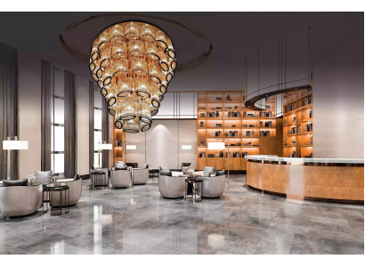 Lampe de plafond moderne en or pour le salon de la maison nouvelle luxueuse pour le style.