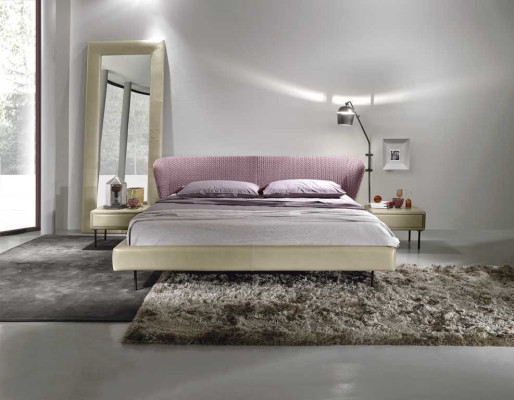 Conception de lit rose Lits de luxe Mobilier moderne italien Chambre Prianera
