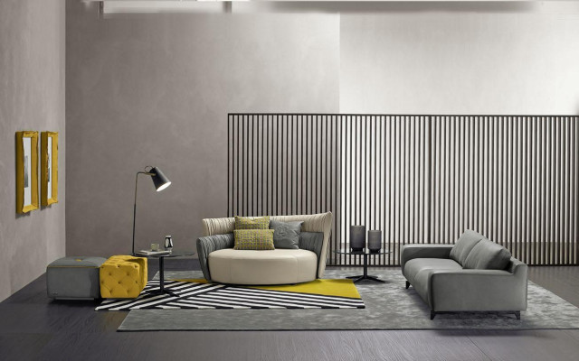 Canapé rond Canapé deux places Canapé design 2 places Canapés Rembourrage en cuir Prianera Sofa