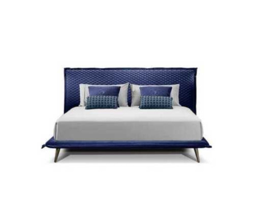 Lit double Lits Cadre de lit Lit Bois Chambre Bleu Classique Prianera nouvelle