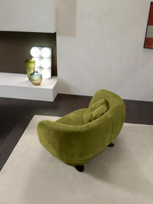 Siège de fauteuil vert design Prianera Salle de séjour Rembourrage Fauteuil Single Luxe Mobilier Style