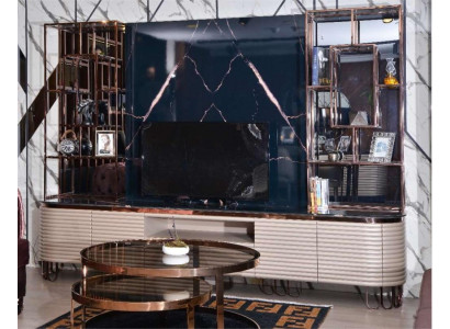 Meuble TV Wonwand, buffet bas, beige, moderne, armoire en bois