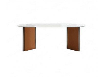 Salle à manger Table Ovale Designer Tables de Luxe en Bois Moderne 200x100 Ovale