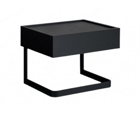 Table de chevet de chambre Noire Élégante en bois et acier inoxydable neuf