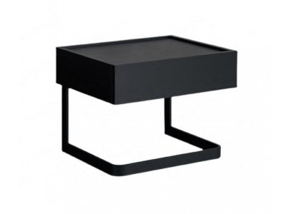 Table de chevet de chambre Noire Élégante en bois et acier inoxydable neuf