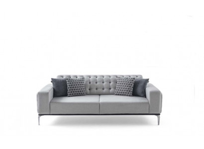 Moderne Chesterfield Light Gray 3-Sitzer Wohnzimmer Luxus-Dreisitzer