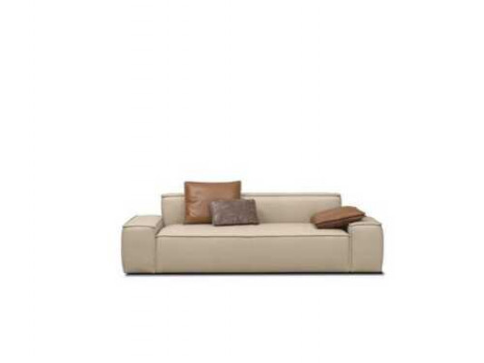Sofa de salon 3 places Canapé Bois Beige Revêtement Meubles Canapés Canapés neufs