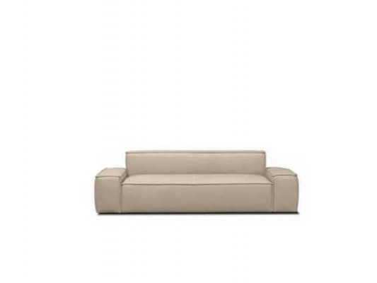 Sofa de salon 3 places Canapé Bois Beige Revêtement Meubles Canapés Canapés neufs