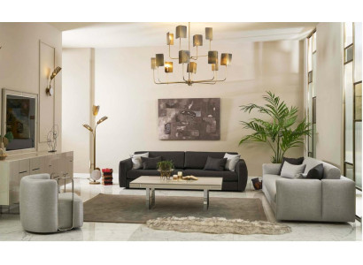 Ensemble de canapé en tissu canapé complet canapé rembourré canapés gris ensemble 4 pièces neuf