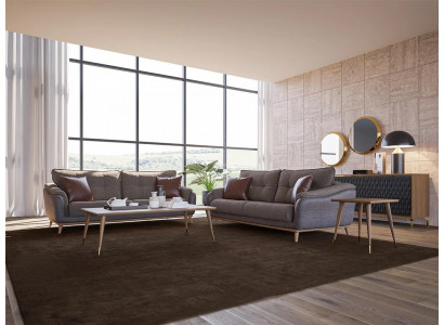 Ensemble de canapé 3 pièces Fauteuil Moderne 2x Canapé Trois places Meubles rembourrés Salon