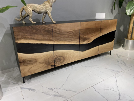 Résine époxy Buffet Commode Marron Salon En bois Buffet Moderne