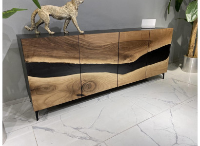 Résine époxy Buffet Commode Marron Salon En bois Buffet Moderne
