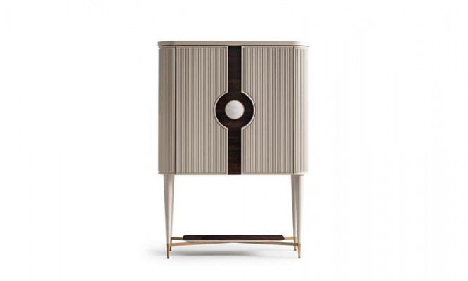 Armoire à bar en bois Armoire en bois Cabinet en bois Bar boissons beige Design Bouteilles