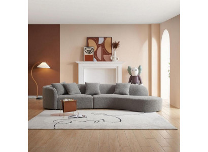 Gris Canapé de luxe cinq places Grand paysage de vie moderne Nouveau meuble