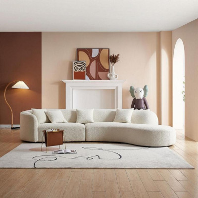 Gris Canapé de luxe cinq places Grand paysage de vie moderne Nouveau meuble