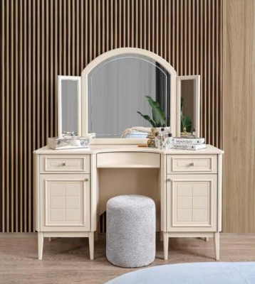 Ensemble complet de meubles de chambre à coucher Lit 2x Table de chevet Coiffeuse 4 pièces nouveau