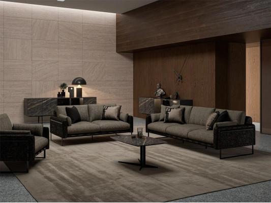 Sofa-Set 4-teilig Polstermöbel-Sets Textil Wohnzimmergarnitur Polsterung