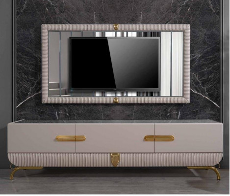 Meuble mural en bois moderne Style étagère Salon Meuble Armoire Meuble TV avec cadre TV