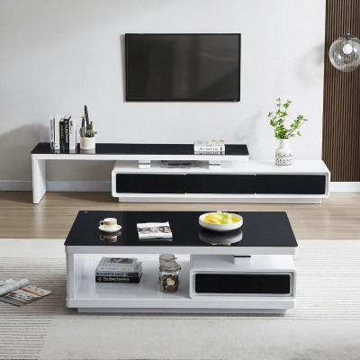 Designer Moderne Sideboard Schwarz und Weiß Kommode TV-Ständer Luxus