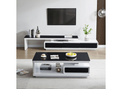Designer Moderne Sideboard Schwarz und Weiß Kommode TV-Ständer Luxus