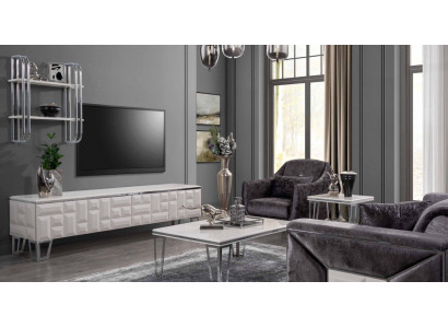 Unité murale Meuble TV Mur Bois Style moderne Étagère Mobilier de salon Armoire Meuble TV Stand TV