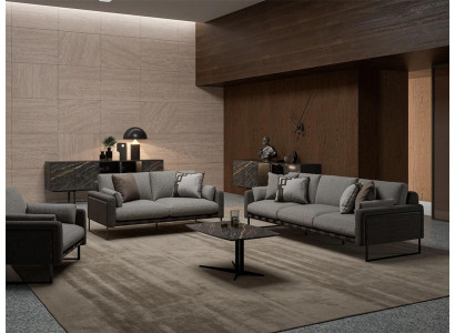 Sofa gris ensemble 4pcs Fauteuil de salon Mobilier Design de luxe Canapés neufs