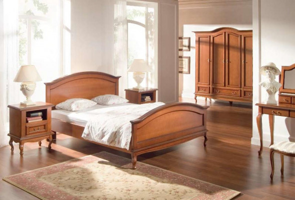 Tables de chevet baroques-rococo classiques marron pour chambre à coucher avec 2 pièces.