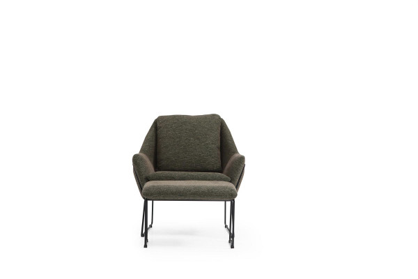 Fauteuil à cocktail moderne vert à ailes Mobilier de salon Design
