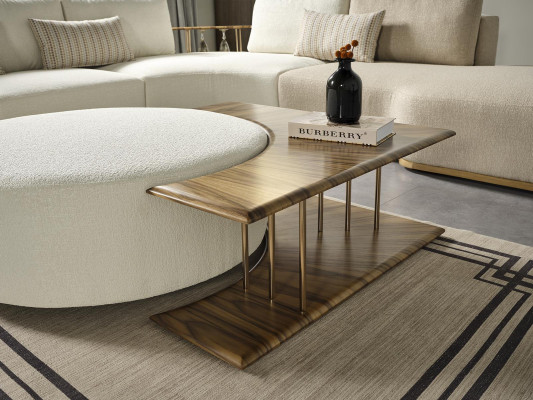 Table basse Table d'appoint Salon Moderne Blanc Rond Tissu Bois