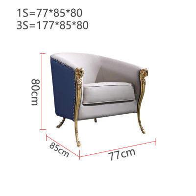 Fauteuil vert de luxe, rembourré, pieds en or, salon, monoplace, neuf.
