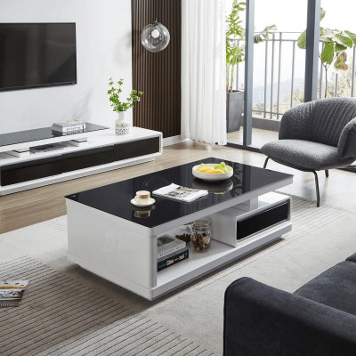 Table basse de luxe en verre design de mobilier moderne
