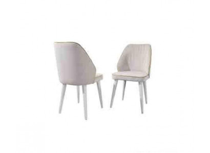 Chaise rembourrée blanche Mobilier de salle à manger de luxe Chaise simple élégante de salle à manger
