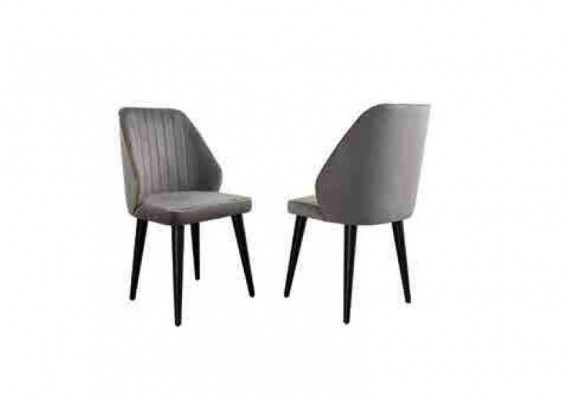 Chaise de salle à manger grise De luxe Fauteuil Single Seater Textile Meubles Modèle de concepteur nouveau