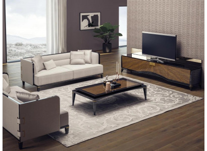Meubles rembourrés Canapé Divan Designer 2x Canapés trois places Modernes en Blanc Aménagement