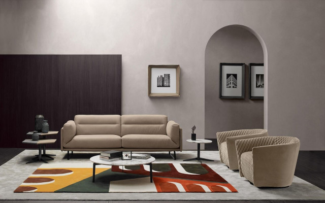 Ensemble de canapés Canapé Rembourrage Canapé en cuir Mobilier italien Canapé Prianera
