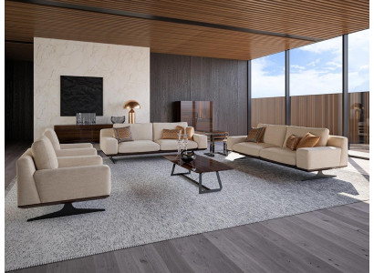 Meubles complets pour le salon 2 canapés trois places, table basse, fauteuil en tissu neufs
