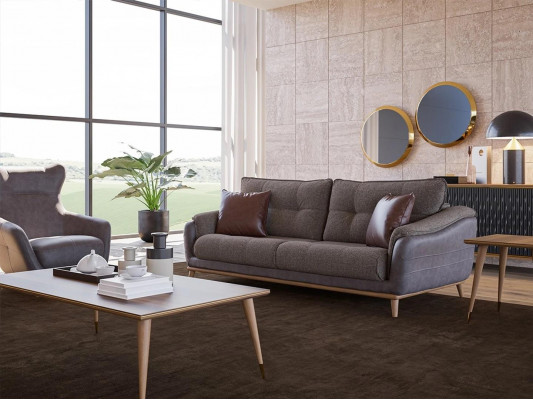 Ensemble de canapé 3 pièces Fauteuil Moderne 2x Canapé Trois places Meubles rembourrés Salon