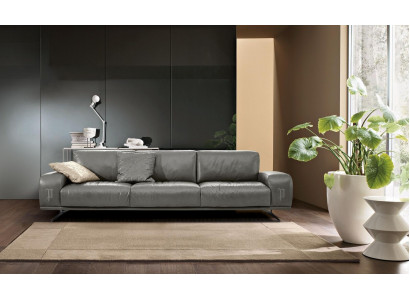 Canapé 3 places Mobilier de luxe Salon Canapé en cuir Trois places Design gris Prianera