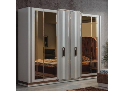 Armoire de chambre blanche Armoire en verre Armoire en bois Mobilier moderne