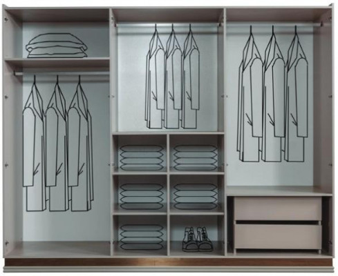 Armoire de chambre blanche Armoire en verre Armoire en bois Mobilier moderne