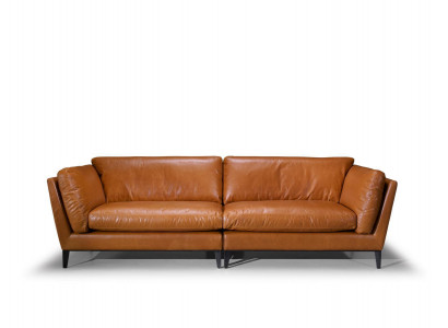 Canapé 3 places Marron Mobilier de luxe Design Salon Mobilier Cuir Style Prianera neuf