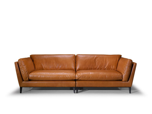 Canapé 3 places Marron Mobilier de luxe Design Salon Mobilier Cuir Style Prianera neuf