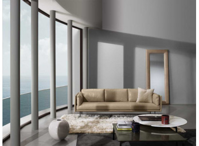 Canapé Prianera de luxe trois places Canapé Beige Relax Meubles rembourrés Canapés en cuir