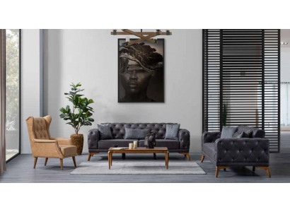 Canapé Meubles rembourrés Style Classique Canapé 3+2+1 Chesterfield Confortables Ensemble Nouveau