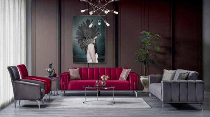 Canapé trois places rembourré de luxe de style moderne pour salon de couleur noire nouveau