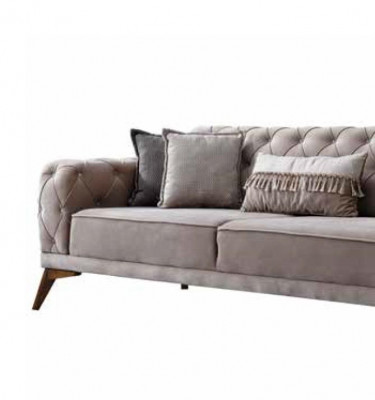 Canapé 3 places Gris rembourré pour Salon Canapé Confortable Moderne Nouveau
