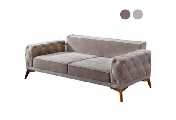 Canapé 3 places Gris rembourré pour Salon Canapé Confortable Moderne Nouveau