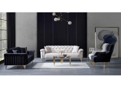Salon Fauteuil confortable 1 place Siège rembourré Cadre en bois blanc
